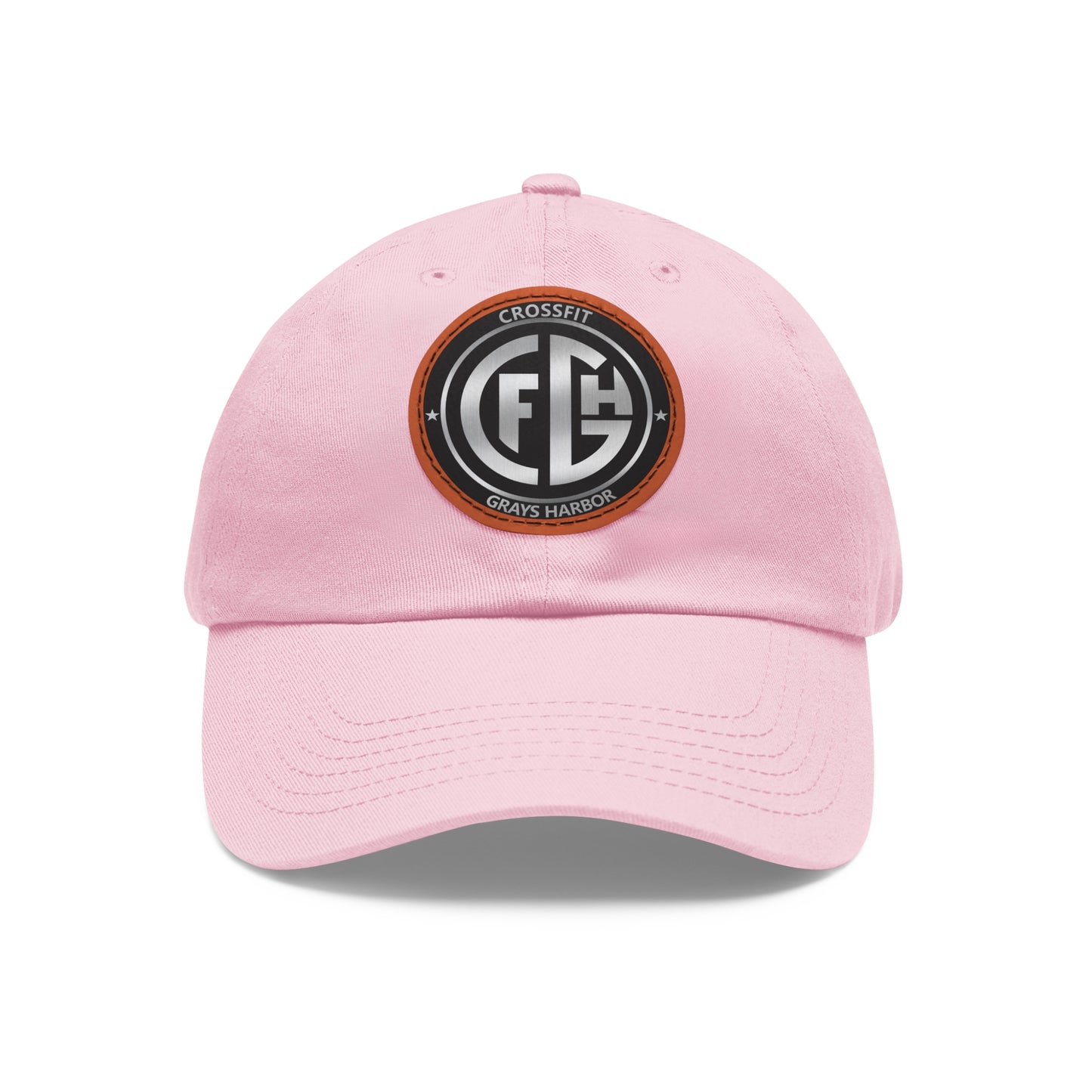 Dad Hat with Leather Patch (Round)