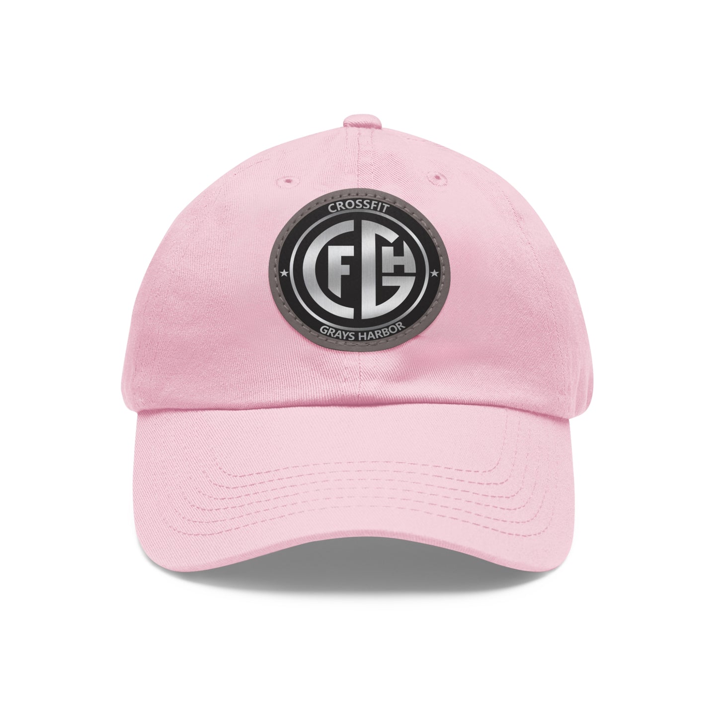 Dad Hat with Leather Patch (Round)