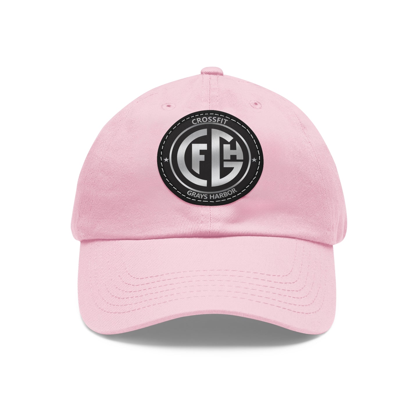 Dad Hat with Leather Patch (Round)