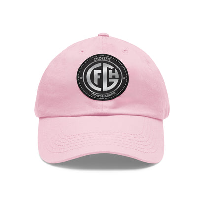 Dad Hat with Leather Patch (Round)